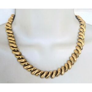 Vintage NAPIER Signed Gold Plated Articulated Heavy Link Necklace 18"